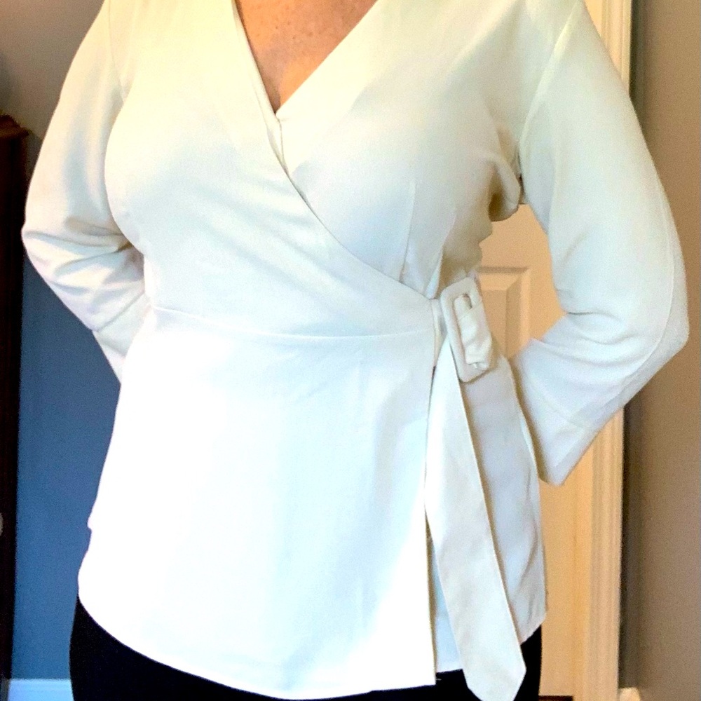 Cream Wrap Top